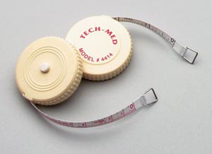 Tape Measurement 72 Inch Linen-like Fiberglass Cloth Reusable English / Metric Push Button in White Plastic Case (1/EA 6/CS) by Dukal Corporation  ID 4414